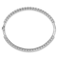 14K White Gold 8.33 Carat Lab Grown Diamond VS+ F+ Complete Hinged Bangle view 2