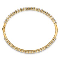 14K Yellow Gold 8.33 Carat Lab Grown Diamond VS+ F+ Complete Hinged Bangle view 2