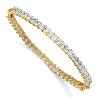 14K Yellow Gold 8.33 Carat Lab Grown Diamond VS+ F+ Complete Hinged Bangle view 1