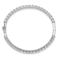 14K White Gold 7.25 Carat Lab Grown Diamond VS+ F+ Complete Hinged Bangle view 2
