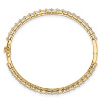 14K Yellow Gold 7.25 Carat Lab Grown Diamond VS+ F+ Complete Hinged Bangle view 2