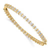 14K Yellow Gold 7.25 Carat Lab Grown Diamond VS+ F+ Complete Hinged Bangle view 1