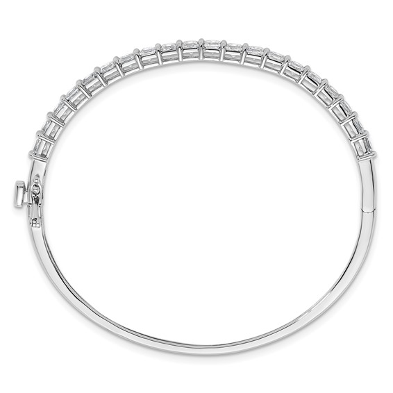 14k White Gold 3 5/8 carat Lab Grown Diamond VS+ F+ Complete Hinged Bangle