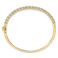 14K Yellow Gold 3.62 Carat Lab Grown Diamond VS+ F+ Complete Hinged Bangle view 2