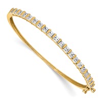 14K Yellow Gold 3.62 Carat Lab Grown Diamond VS+ F+ Complete Hinged Bangle view 1