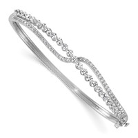14K White Gold 2.12 Carat Lab Grown Diamond VS+ F+ Complete Bangle view 1