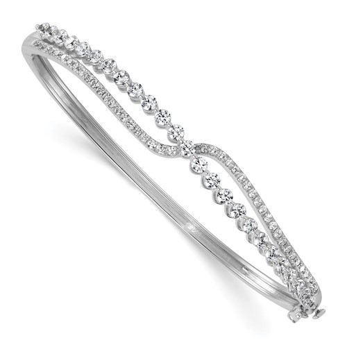 14K White Gold 2.12 Carat Lab Grown Diamond VS+ F+ Complete Bangle