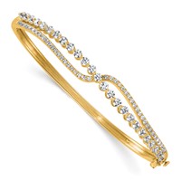 14K Yellow Gold 2.12 Carat Lab Grown Diamond VS+ F+ Complete Bangle view 1