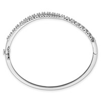 14K White Gold 1.38 Carat Lab Grown Diamond VS+ F+ Complete Bangle view 2
