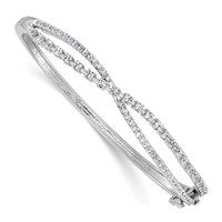 14K White Gold 1.38 Carat Lab Grown Diamond VS+ F+ Complete Bangle view 1