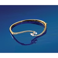 14K Yellow Gold 1.88 Carat Lab Grown Diamond VS+ F+ Complete Bangle view 3