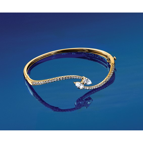 Gold Diamond Hinged Bangles