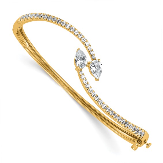 Gold Diamond Hinged Bangles