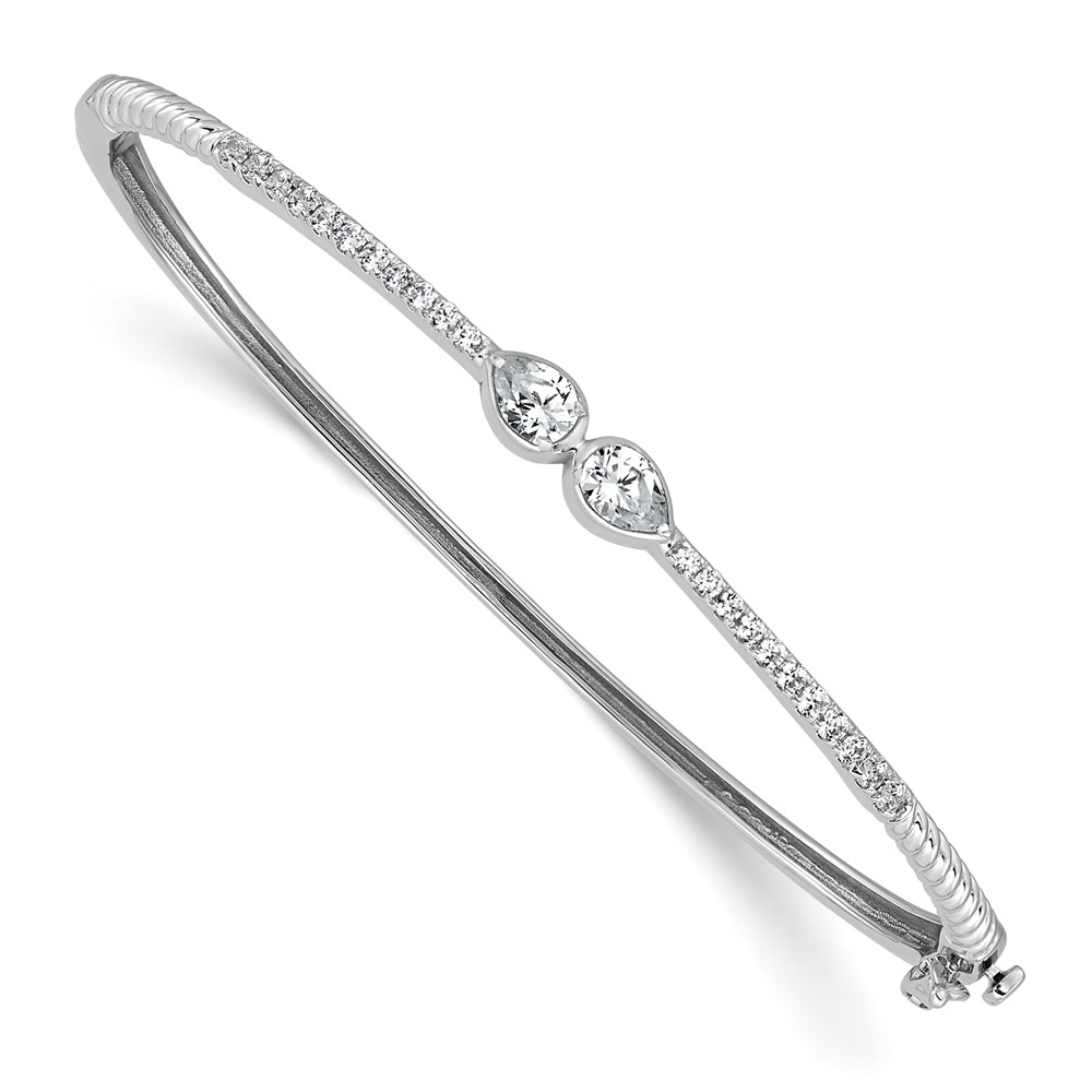 14K White Gold 0.75 Carat Lab Grown Diamond VS+ F+ Complete Bangle