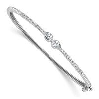 14K White Gold 0.75 Carat Lab Grown Diamond VS+ F+ Complete Bangle view 1