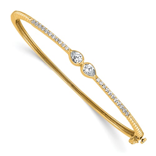 14K Yellow Gold 0.75 Carat Lab Grown Diamond VS+ F+ Complete Bangle
