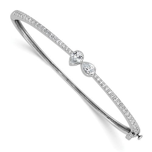 14K White Gold 1.17 Carat Lab Grown Diamond VS+ F+ Complete Bangle