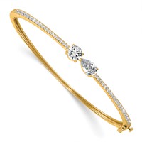 14K Yellow Gold 2 Carat Lab Grown Diamond VS+ F+ Complete Bangle view 1