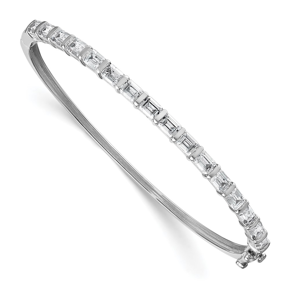 14K White Gold 3.25 Carat Lab Grown Diamond VS+ F+ Complete Bangle