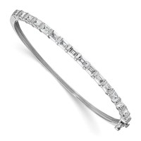 14K White Gold 3.25 Carat Lab Grown Diamond VS+ F+ Complete Bangle view 1