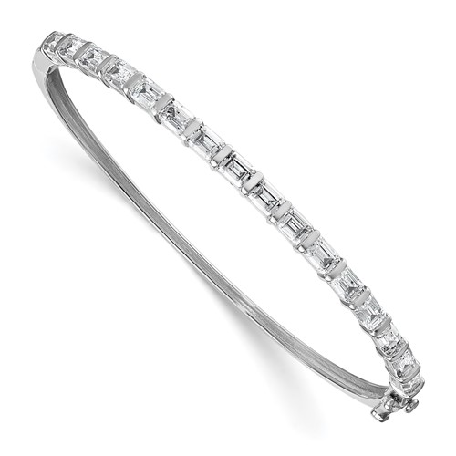 14K White Gold 3.25 Carat Lab Grown Diamond VS+ F+ Complete Bangle