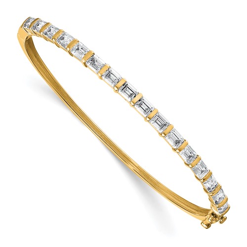14K Yellow Gold 3.25 Carat Lab Grown Diamond VS+ F+ Complete Bangle