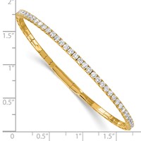 14K Yellow Gold 2ct Lab Grown Diamond VS SI+ G+ Complete Tennis Bracelet, 7" view 2
