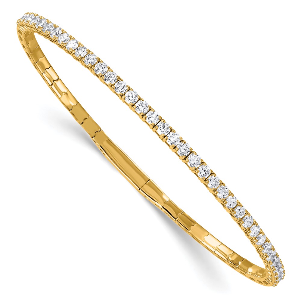 14K Yellow Gold 2ct Lab Grown Diamond VS SI+ G+ Complete Tennis Bracelet, 7"