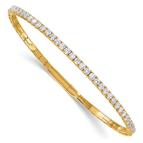 14K Yellow Gold 2ct Lab Grown Diamond VS SI+ G+ Complete Tennis Bracelet, 7"