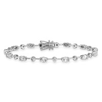 14K White Gold 2.20ct Lab Grown Diamond VS+ F+ Fancy Complete Bracelet view 3