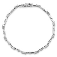 14K White Gold 2.20ct Lab Grown Diamond VS+ F+ Fancy Complete Bracelet view 4