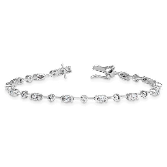 14kw 2 1/5ct Lab Grown Diamond VS+ F+ Fancy Complete Bracelet