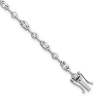 14K White Gold 2.20ct Lab Grown Diamond VS+ F+ Fancy Complete Bracelet view 1