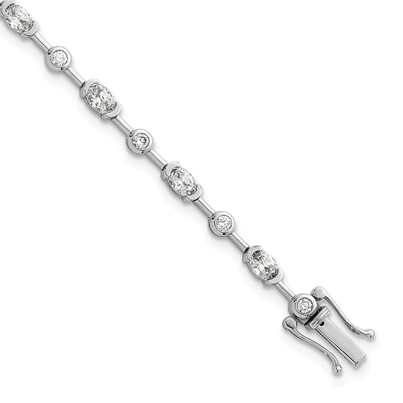14kw 2 1/5ct Lab Grown Diamond VS+ F+ Fancy Complete Bracelet