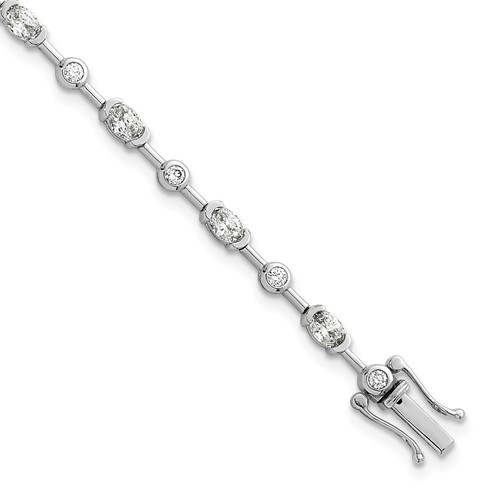 14K White Gold 2.20ct Lab Grown Diamond VS+ F+ Fancy Complete Bracelet