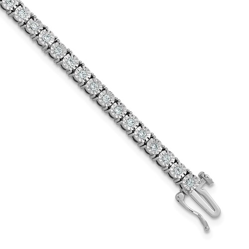 Sterling Silver 1ct Lab Grown Diamond VS SI+ G+ Comp Tennis Bracelet