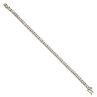 Sterling Silver Gold-plated Lab Grown Diamond Tennis Bracelet view 2