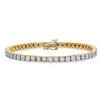 Sterling Silver Gold-plated Lab Grown Diamond Tennis Bracelet view 3