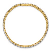 Sterling Silver Gold-plated Lab Grown Diamond Tennis Bracelet view 4