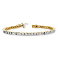 Sterling Silver Gold-plated Lab Grown Diamond Tennis Bracelet view 5