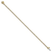 14K Yellow Gold Round Lab Grown Diamond VS+ F+ Half Bezel Set Tennis Bracelet view 2