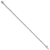 14K White Gold Marquise Lab Grown Diamond VS+ F+ Half Bezel Set Tennis Bracelet view 2