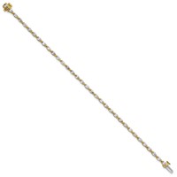 14K Yellow Gold Pear Lab Grown Diamond VS+ F+ Half Bezel Set Tennis Bracelet view 2
