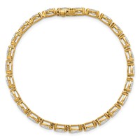 14K Yellow Gold Pear Lab Grown Diamond VS+ F+ Half Bezel Set Tennis Bracelet view 4