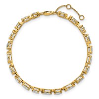 14K Yellow Gold Lab Grown Diamond VS+ F+ Half Bezel Set + 1in Ext. Tennis Bracel, 6.75" view 4