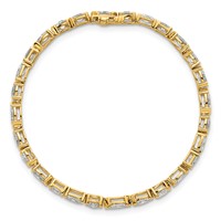 14K Yellow Gold Lab Grown Diamond VS+ F+ Half Bezel Set Tennis Bracelet, 7" view 4