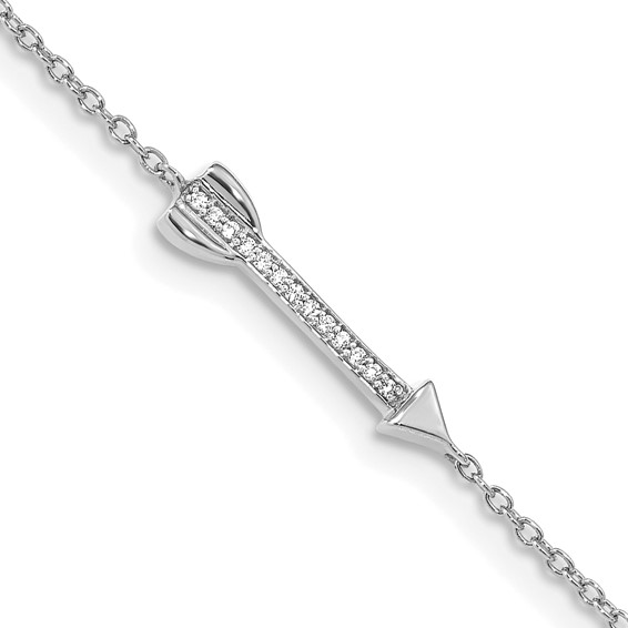 14k White Diamond Arrow Bracelet