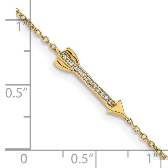 14k Complete 1/20 carat Diamond Arrow Bracelet