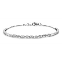 14K White Gold 0.50 Carat Lab Grown Diamond VS SI+ G+ Complete Bangle Bracelet view 3