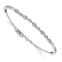 14K White Gold 0.50 Carat Lab Grown Diamond VS SI+ G+ Complete Bangle Bracelet view 1